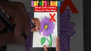 Never Color Lineless Posca Pen Art This Way!  #art #drawing #shorts