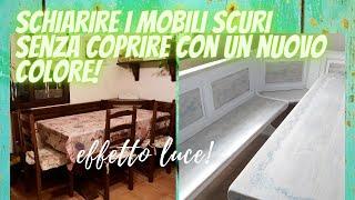 Mobili scuri e cupi? Per schiarire e dare luce una nuova tecnica senza pittura che copra il legno.