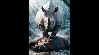 Rhinoceros vs White Animals ( mammoth, Hipo, Lion, Tiger, Wolf)