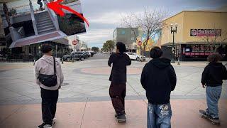 Downtown street skating