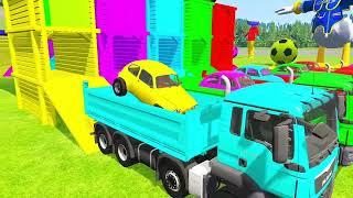 Trains Derail Cars in BeamNG.drive Realistic Chaos | Ameri Car