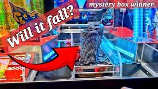 Crazy TORNADO Tower Game! jackpot tower after jackpot tower! 2p pushers arcade claw machines