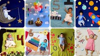 Baby photoshoot ideas| monthly baby photoshoot ideas at home| baby monthly photoshoot ideas