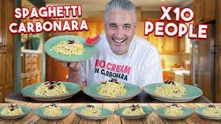 How to Make SPAGHETTI alla CARBONARA for Large Group of 10 People