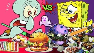 GOOD FOOD VS BAD FOOD CHALLENGE ! ️ | SPONGEBOB MUKBANG | MUKBANG ANIMATION | SLIME CAT