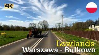 Morning drive in Poland Lowlands from Warszawa to Bulkowo | spring 2024 | 4K