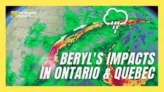 Beryl Remnants to Impact Ontario and Quebec