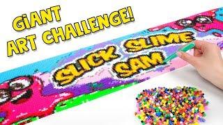 WOW! We Made a Giant Slick Slime Sam Art From The Beads!