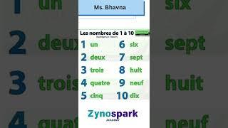 Learn French numbers 1-10 #frenchforbeginner #learnfrench #shorts #youtubeshorts  #learning #reels