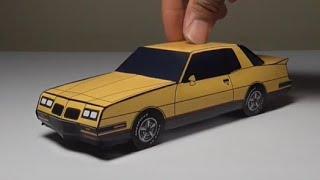 JCARWIL PAPERCRAFT 1986 PONTIAC Grand Prix 2+2 (Building Paper Model Car)