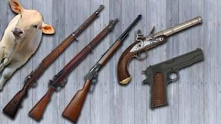 1911A1, Turkish Mauser, Enfield No.4 Mk.I, Marlin 45/70, Flintlock Pistol