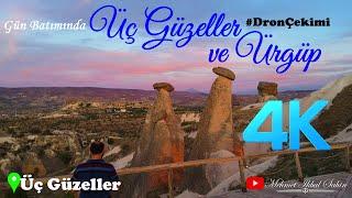 Üçgüzeller ve Ürgüp - Gün Batımı / 4K Havadan Çekim / Göçtü Kervan enstrümantal / 4.10.21