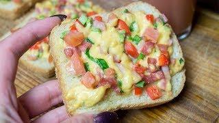 Горячие бутерброды с колбасой, сыром,помидорами и перцем