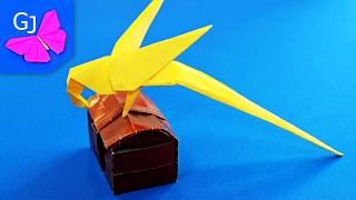 Оригами Попугай из бумаги / Оригами птичка / Origami Paper Parrot