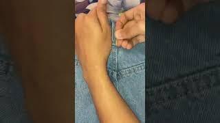 Testing viral hack | sewing jeans to fit waist #shorts #youtube #diy