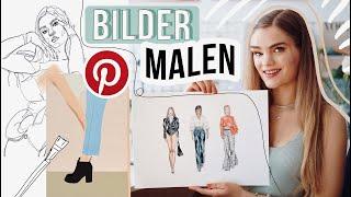 3 Bilder Malen DIY's - Fashion Illustration / Modezeichnung // I'mJette