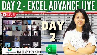 MS Excel Complete Course || Live Session   || class 2