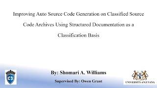 Auto Source Code Generation and Structured Documentation as a Classification Basis
