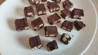 Шоколадная нуга с фундуком / домашний рецепт приготовления нуги / вкусный десерт без выпечки
