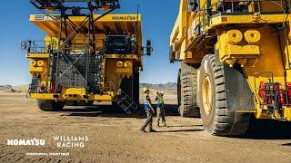 Williams Racing F1 drivers take on Komatsu’s giant mining machines