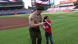 PHI@ATL: Father surprises daughter at Turner Field