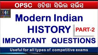 opsc oas prelims:-important history questions|modern indian history questions for opsc oas prelim p2