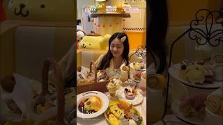 Everything I ate at the Pompompurin Cafe  #vlog #sanrio #HelloKitty