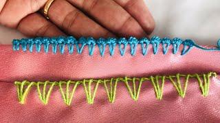 Hand Embroidery : Edging Stitch - Randa Embroidery - Needle Lace - Blanket Stitch Variation