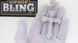 CZ Pointed Cross Micro Pave Bling Bling Pendant | Hip Hop Jewelry