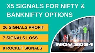 Nifty and Banknifty options | 26 signals profit | 7 loss | 9 rockets | Nov 2024 X5 signals | (#802)