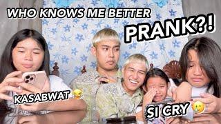 WHO KNOWS ME BETTER PRANK!!! (PURO MALI SI CHLOE UMIYAK ) | Grae and Chloe