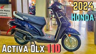 Honda Activa Dlx | 2024 E20 model dark blue New features OBD-2 fi Price mileage review #activa