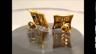 Gold Micro Pave Iced Out Kite Earrings - Ice Jewelry Co.