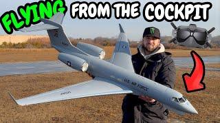 Flying a RC Private Jet with FPV Head-tracking - US AIR FORCE Freewing PJ50!