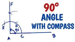 How to construct angle of 90 degree using compass.