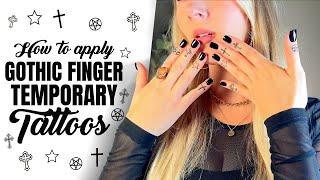 How to apply gothic halloween finger temporary tattoos that looks real!