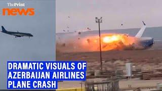 Dramatic visuals of Azerbaijan Airlines plane crashing near Kazakhstan's Aktau Airport