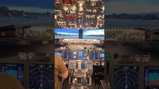 DIY 737 cockpit simulator takeoff at Renton in MSFS