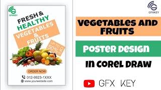 vegetables and fruits poster design in corel draw