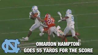 UNC Running back Omarion Hampton Finishes The 55-Yard Score With 6