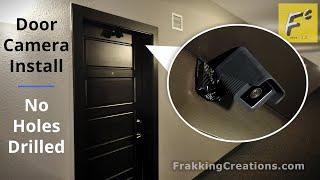 Apartment security camera door mount DIY - No drilling holes, reversible Door camera install