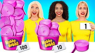 Desafio Alimentar das 100 Camadas | 1 vs 100 Camadas de Chiclete vs Chocolate por Turbo Team