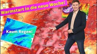 Hui, Wärmeturbo zum Wochenstart - bis 23 °C warm, danach kühler, aber weiter mild, kaum Regen.