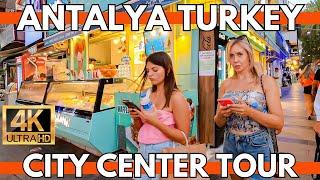 ANTALYA TURKEY 2023 CITY CENTER,BAZAAR,KALEİÇİ,OLD TOWN 13 SEPTEMBER WALKING TOUR | 4K UHD 60FPS