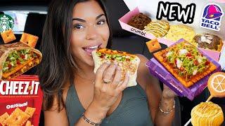 Eating NEW Fast Food Menu Items for 24 HOURS!.. (Taco Bell Cheez-IT Crunchwrap!)