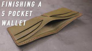 Finishing a 5 Pocket Leather Bi-Fold Wallet | ASMR