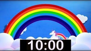 10 Minute Rainbow Timer with Music! Countdown Timer for Kids!