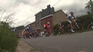 Belgium Tour 2015 - crash Simon Pellaud - IAM Cycling - first downhill Stockeu