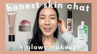 casual glowy makeup // how diet and stress affect my skin, supplements I take