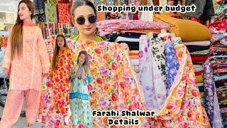 Designed Trending Farshi Shalwar Suits || Shopping under budget || Farshi  Shalwar stitching/cutting